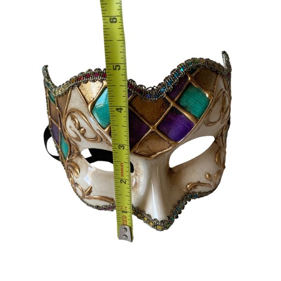 Hand-Painted Venetian Masquerade Mask Colorful Halloween Rainbow Carnival Italy - Picture 5 of 7